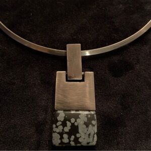 Modern Silver Pendant Necklace